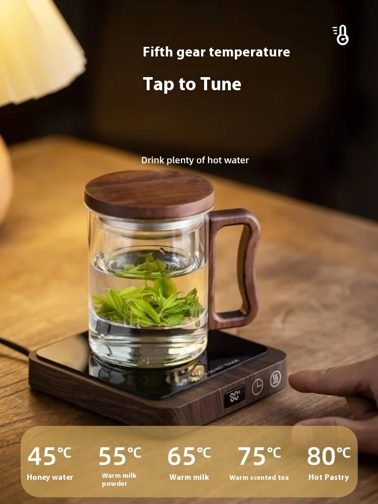 

5 Gear Temperature Cup Heaters Coffee Milk Tea Heating Pad 100°C Cup Heater Mug Warmer Hot Tea Makers Automatic Warmer Coaster