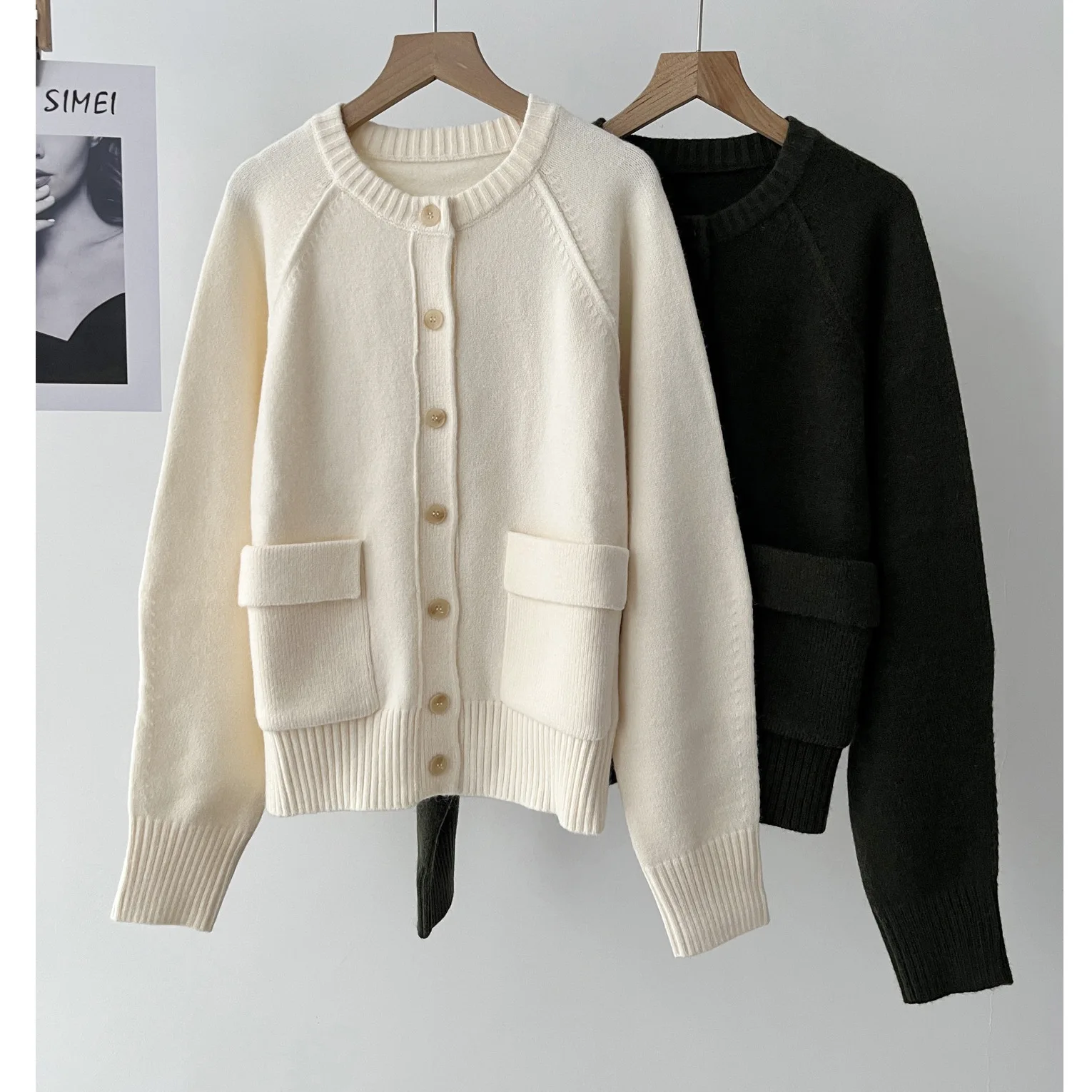 

Women's Standard Version Knitted Cardigan Sweater Autumn New Products 16a-1664