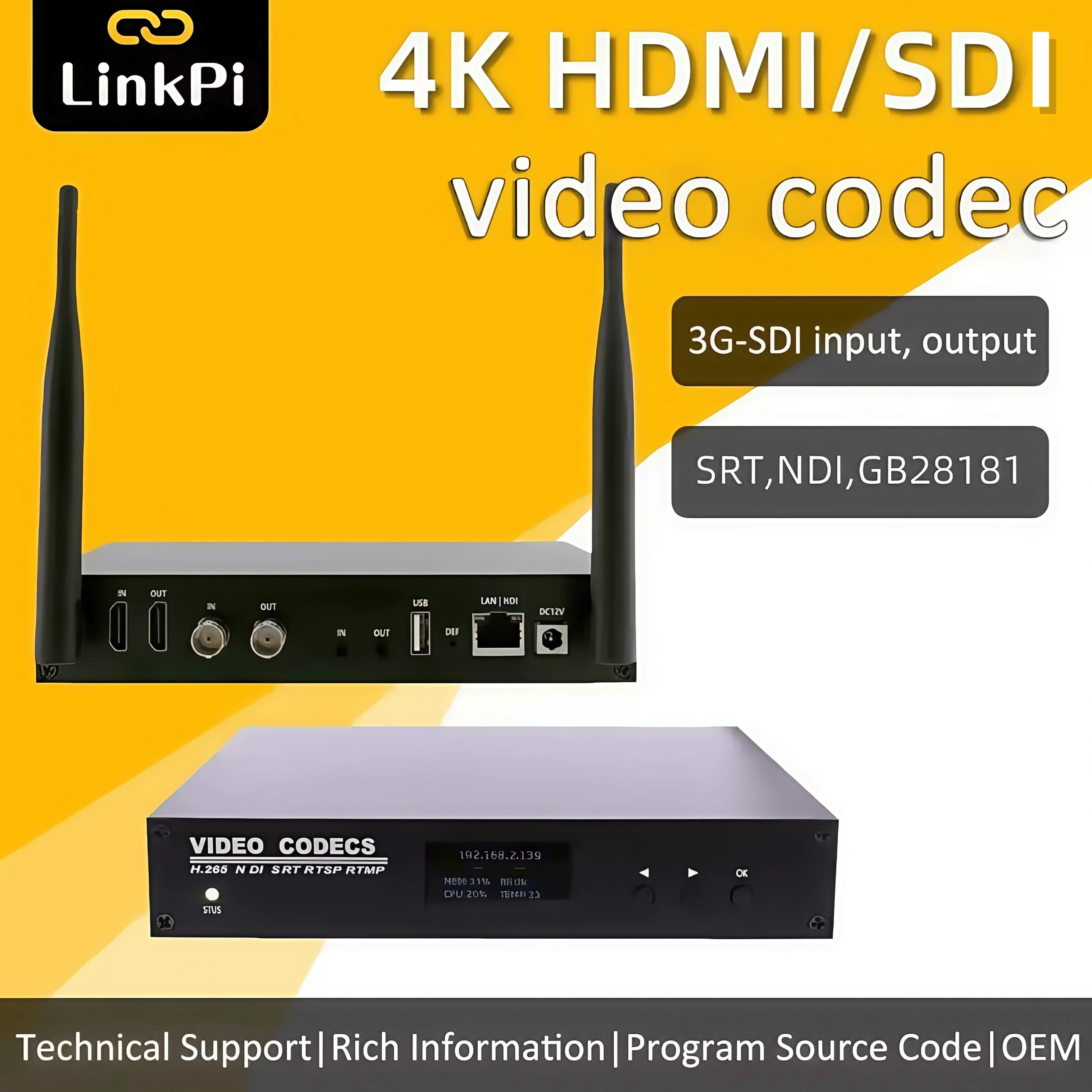 

[ENCSHV2] SDI HDMI Encoder 4K Decoder SRT NDI GB28181