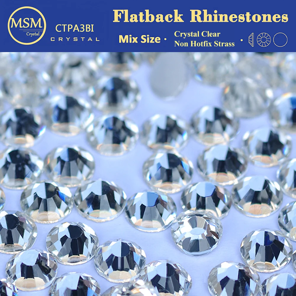 Clear Crystals Non Hotfix Rhinestones Crystal Flatback Glass Strass DIY Clothes Shoes Bags Decoration Nail Art Designs