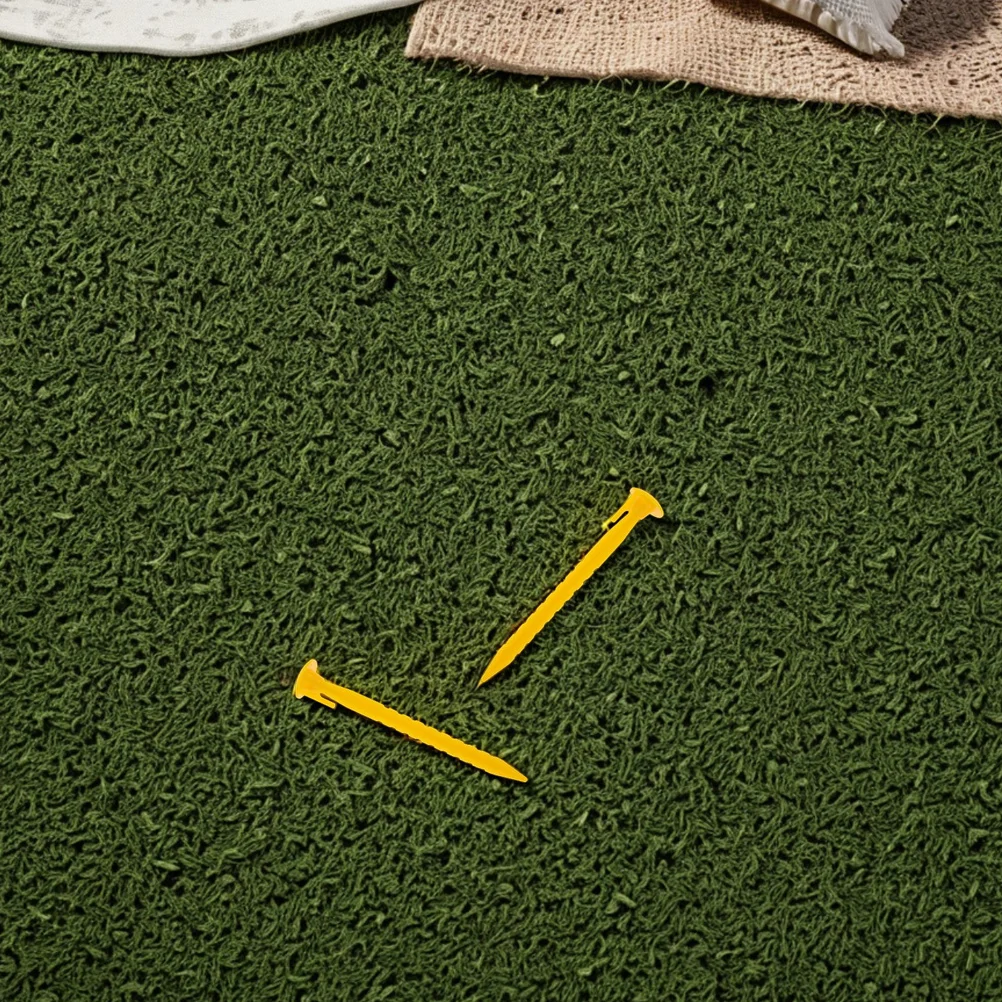 36 قطعة من أوتاد الخيمة البلاستيكية المتينة تصميم مسنن للتخييم والشاطئ في الهواء الطلق أوتاد مرساة شديدة التحمل للخيام والأقمشة المظلة باللون الأصفر