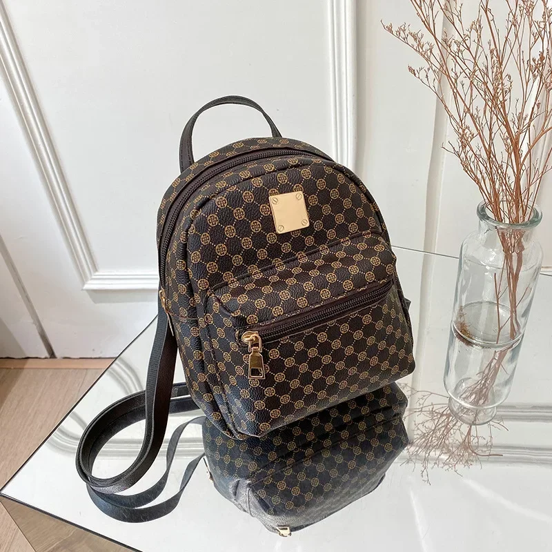 

2025 New Fashion Casual Women Mini Backpack Luxury Pu Leather Small Bag School Girl Backpacks style Ladies Cute Travelling
