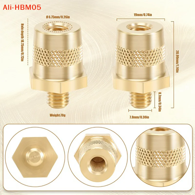 (HB05)1Pair M8 Battery Pole Adapter Brass Terminal Bolt Connectors Car Battery Connection Terminals With Stainless Screws view 6