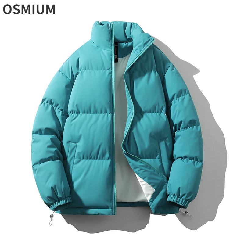 Winter Cotton-padded Jacket Men Thick Warm Stand-up Collar Quilted Coat Oversize Male Parka Couple Plus Size Puffy Parkas S-3XL