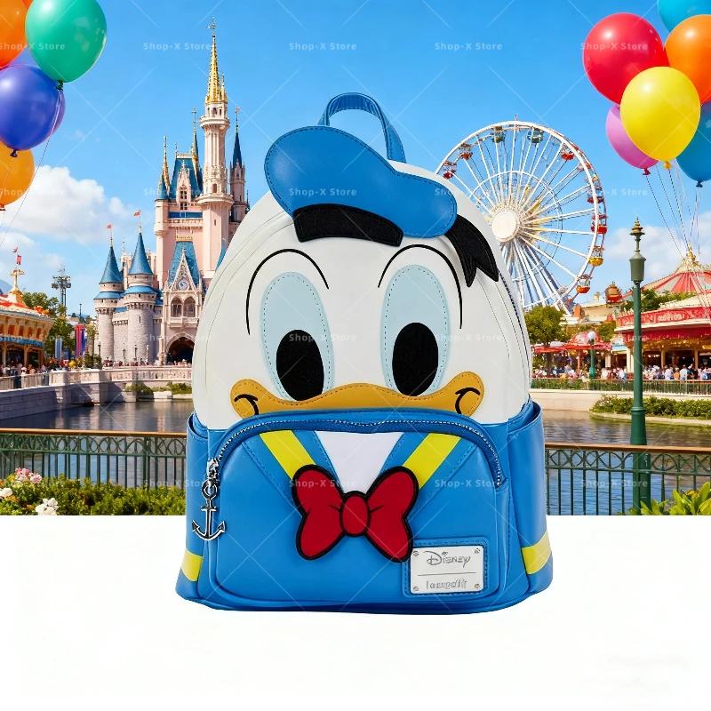 

Мини-рюкзак Disney Loungefly Donald Duck — официальный рюкзак с героями мультфильмов, школьная сумка Kawaii для девочек, коллекционный подарок
