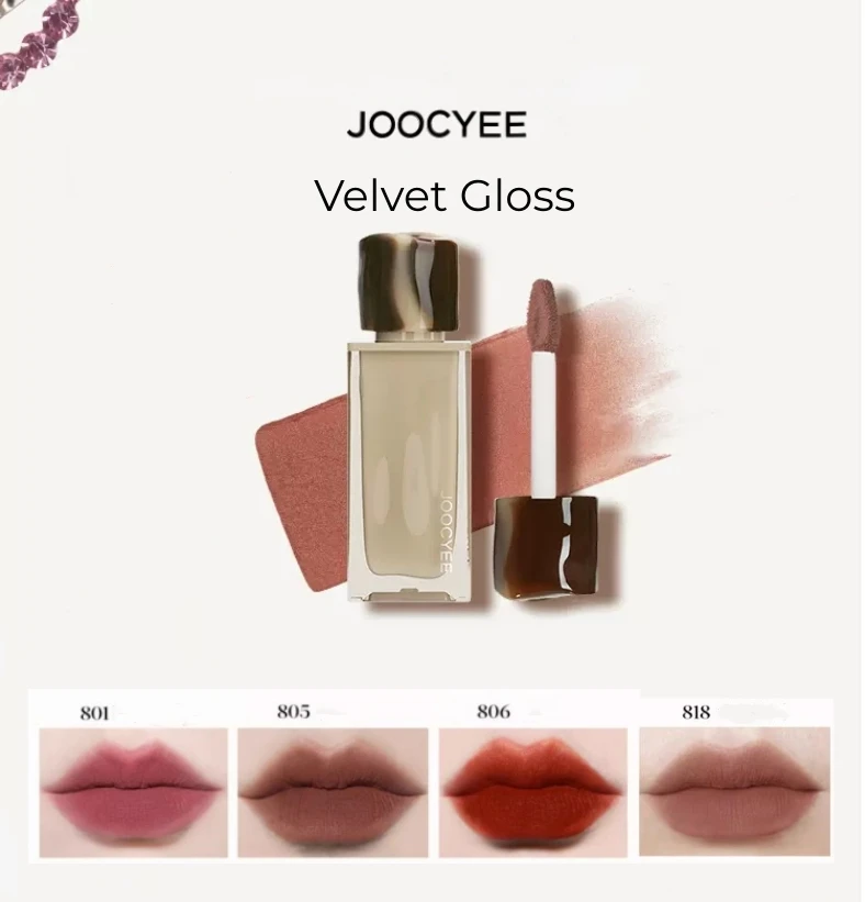 Joocyee Velvet Gloss Matte Lip Glaze Soft Focus Moisturizing Mud Liquid Lipstick Women Cosmetic Lip Makeup Longlasting