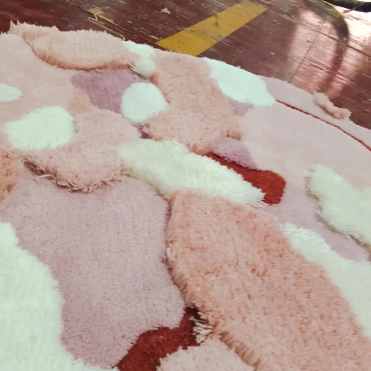 Daughter room long hair carpet girl bedside pink