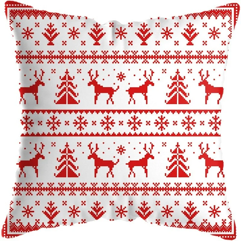 2023 Christmas Decorative Pillow Cover 45*45 cm Pillowcase Santa Claus Cushions Cover Antlers Pillowcases Xmas Throw Pillow Case