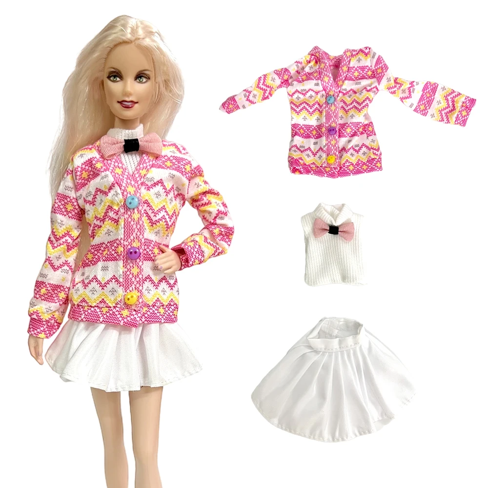 

NK Official 1 Set 11.5 Inch Doll Clothes 1/6 Dolls Elegant College Style Dress suit Pink bow shirt Cute Gift Dolls Accessories