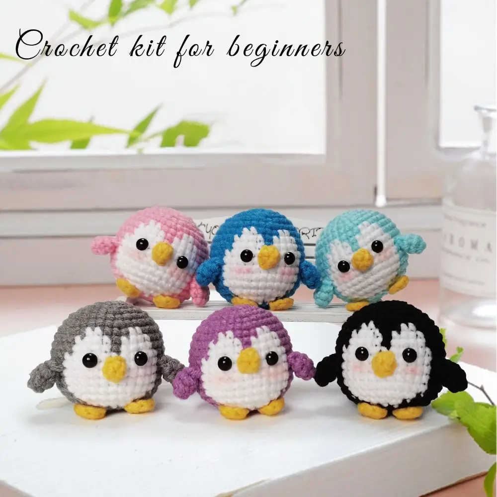 Modny zestaw do wypchane zwierzę na szydełku dla początkujących zestaw do szydełkowania do samodzielnego wykonania z zestawem przędzy do samouczków wideo