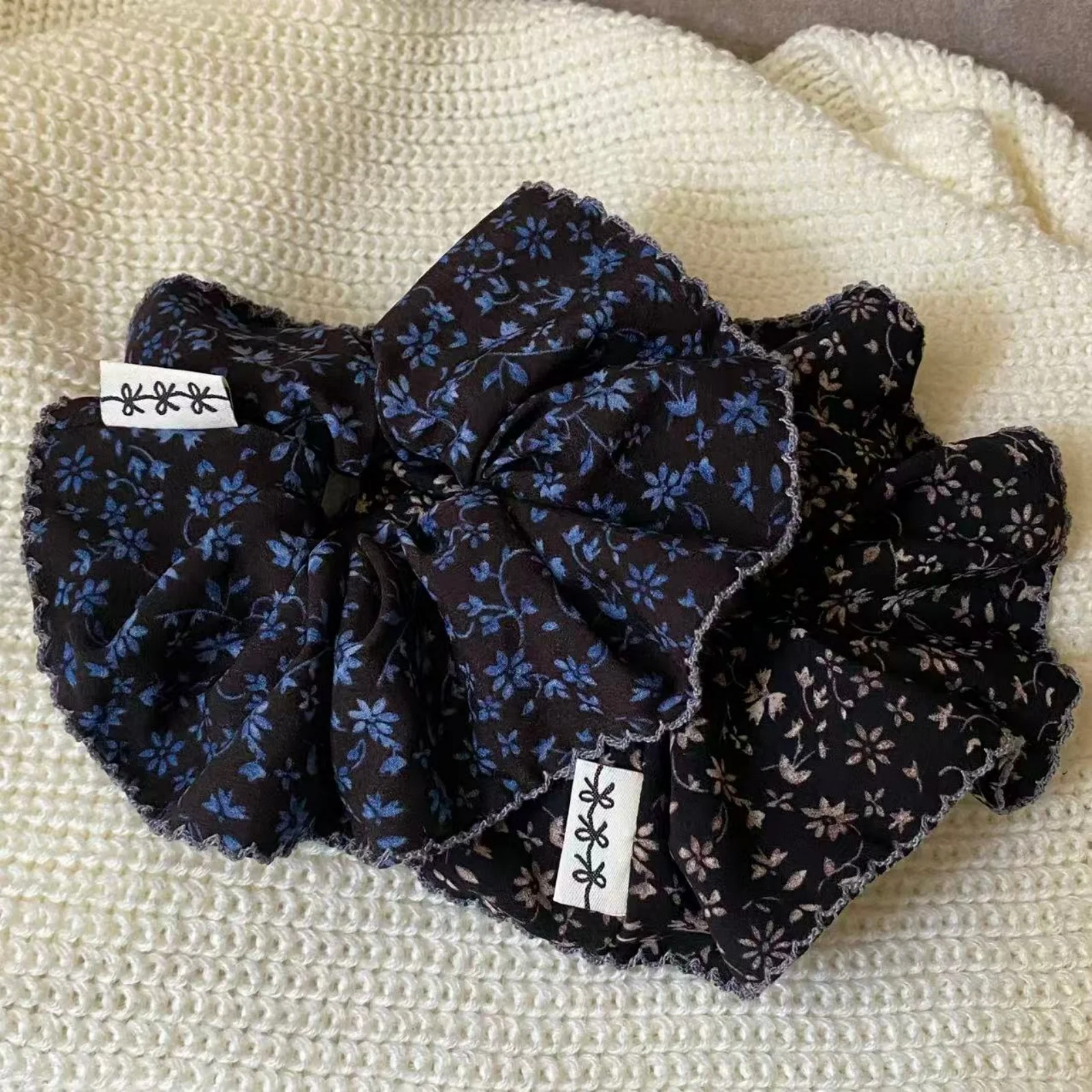 

Резинки для волос с цветочным принтом, черные резинки для волос с винтажной кружевной отделкой и цветочным принтом, милые эластичные резинки для волос, аксессуары для женщин и девочек на каждый день