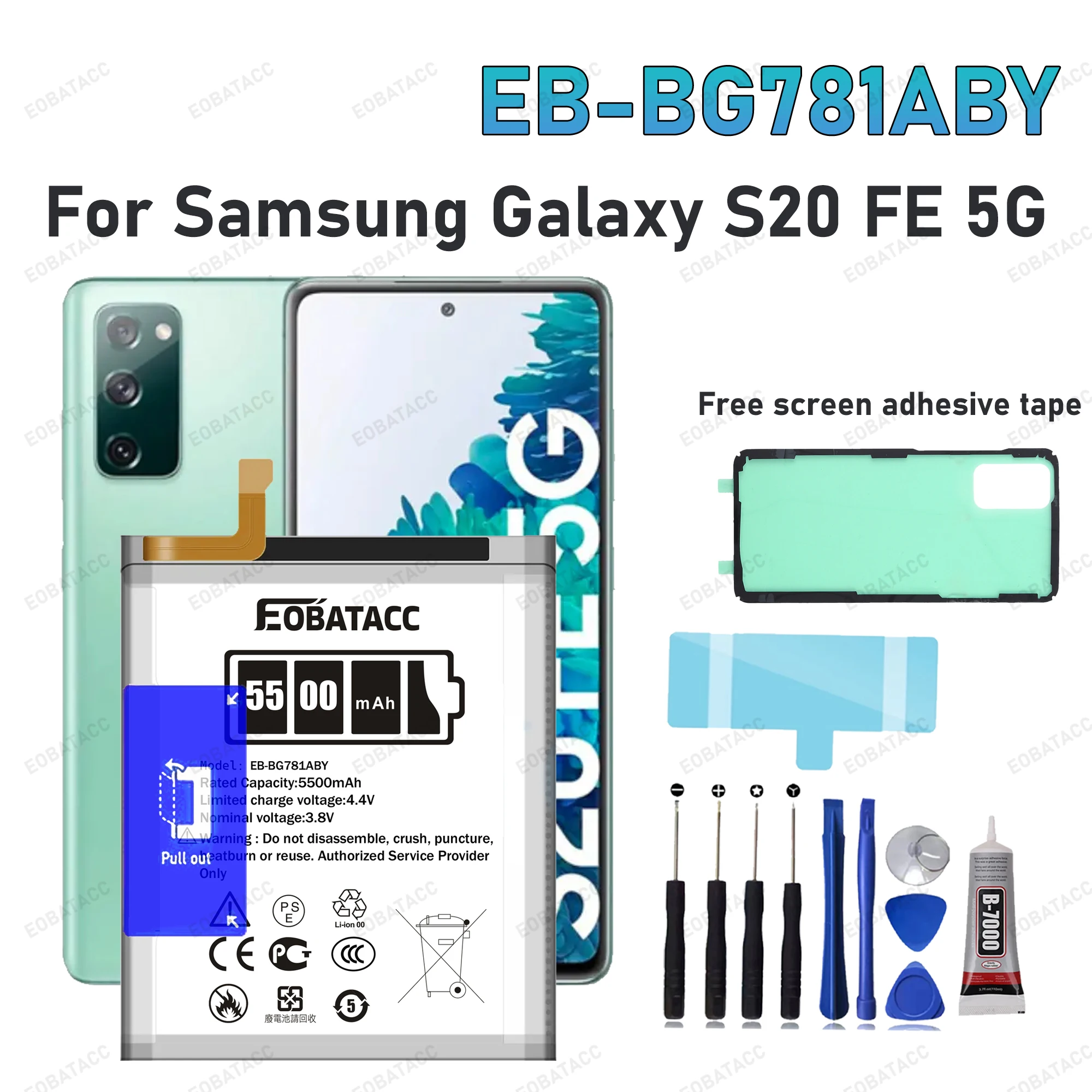 100% New high Quality Battery EB-BG781ABY For Samsung Galaxy S20 FE 5G Batería Battery +Free Tools