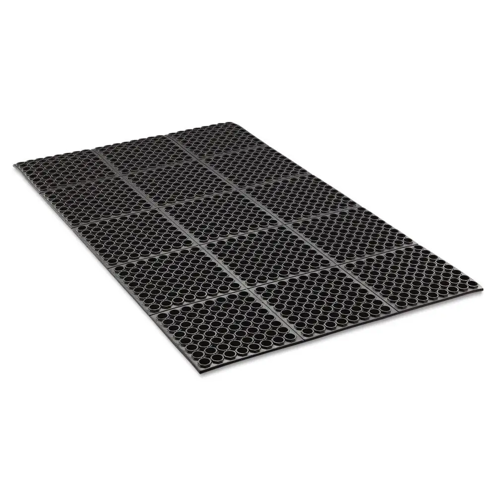 Heavy-Duty Anti-Fatigue Drainage Mat Rubber Raised-Rib Design Comfort Safety Workplace 36x60 Durable Square Edges Drainage Holes