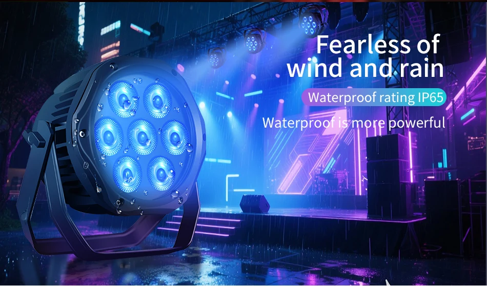 AICPOSE Waterproof LED 7x18W 6 in 1 Par Light DMX Effect Professional Stage DJ Christmas Public Color Light Outdoor Waterpro
