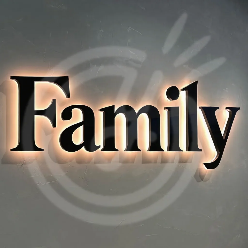 رسائل مضيئة مخصصة في الهواء الطلق المعادن LED تسجيل جدار شعار متجر الشركة ضوء لافتة ، الأعمال 3D الاكريليك لافتات الديكور