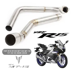 Motorcycle Full Exhaust Escape System Modifed Pipe For Yamaha YZF-R15 R125 MT125 MT-15 2008-2023 V1 V2 V3 Muffler Exhaust Pipe
