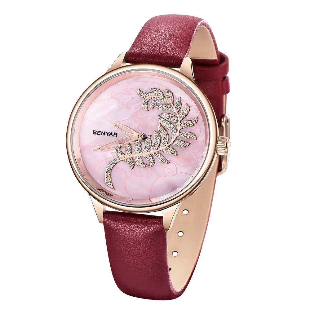 Benyar Watch For Women Luxury Magnet Buckle Quartz Simple Rose Gold Desgin Creative Bracelet Ladies Watches Relaxo Femino