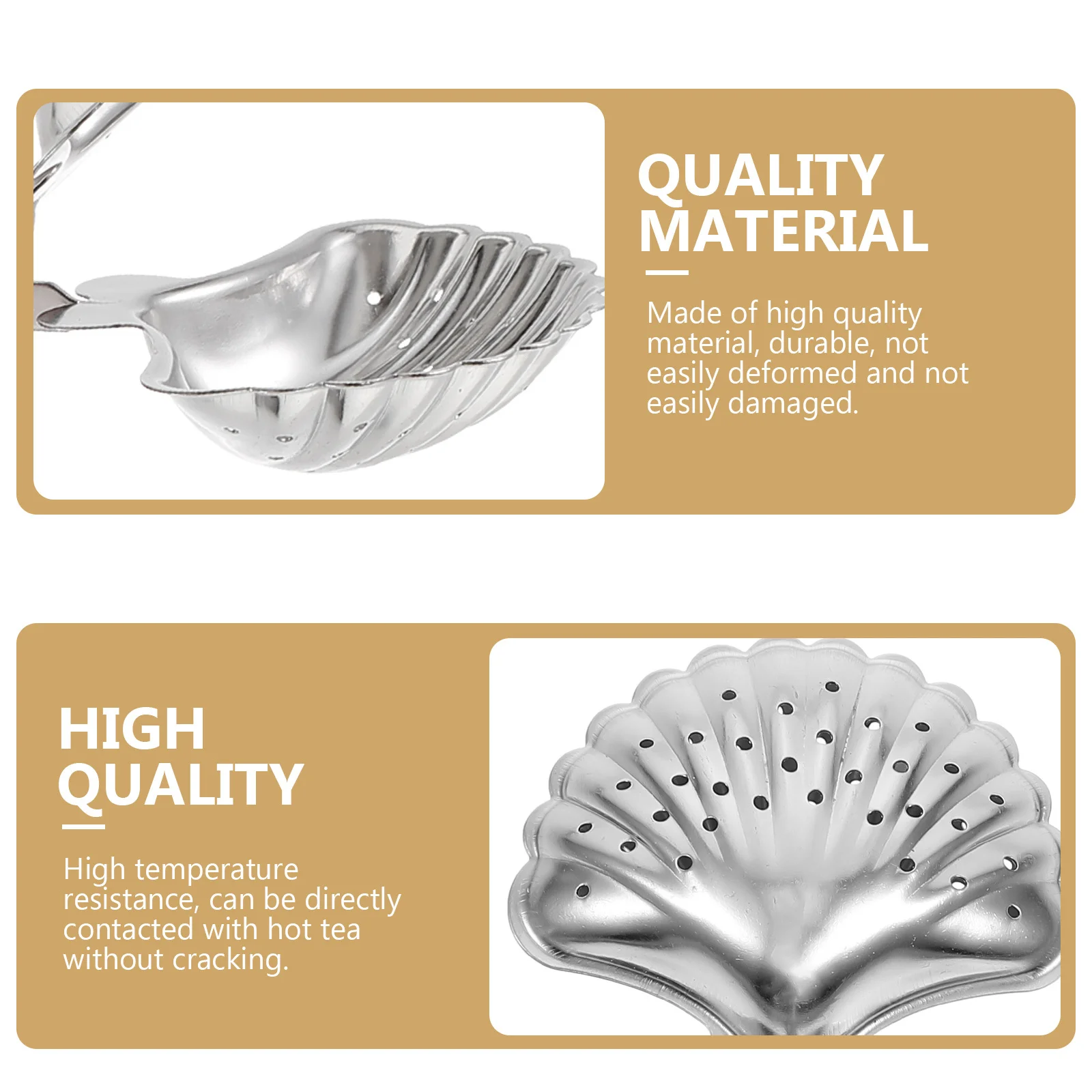 

2Pcs Tea Strainer Shell Shaped Stainless Steel Tea Infuser High Quality Material Wide Application As Gift for Teachers Friends