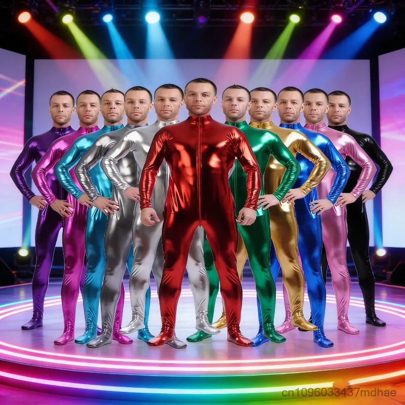 

Adults Enfant Shiny Zentai Suit without Head Cosplay Costume Party Unisex Open Face Body Suit Jumpsuit Stage Performance Outfits