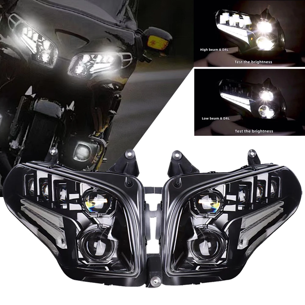 120W Motorcycle Headlight With DRL Lamp Moto LED Fog Lamp for Honda Goldwing GL1800 GL 1800 2002-2017 LED headlight assembly