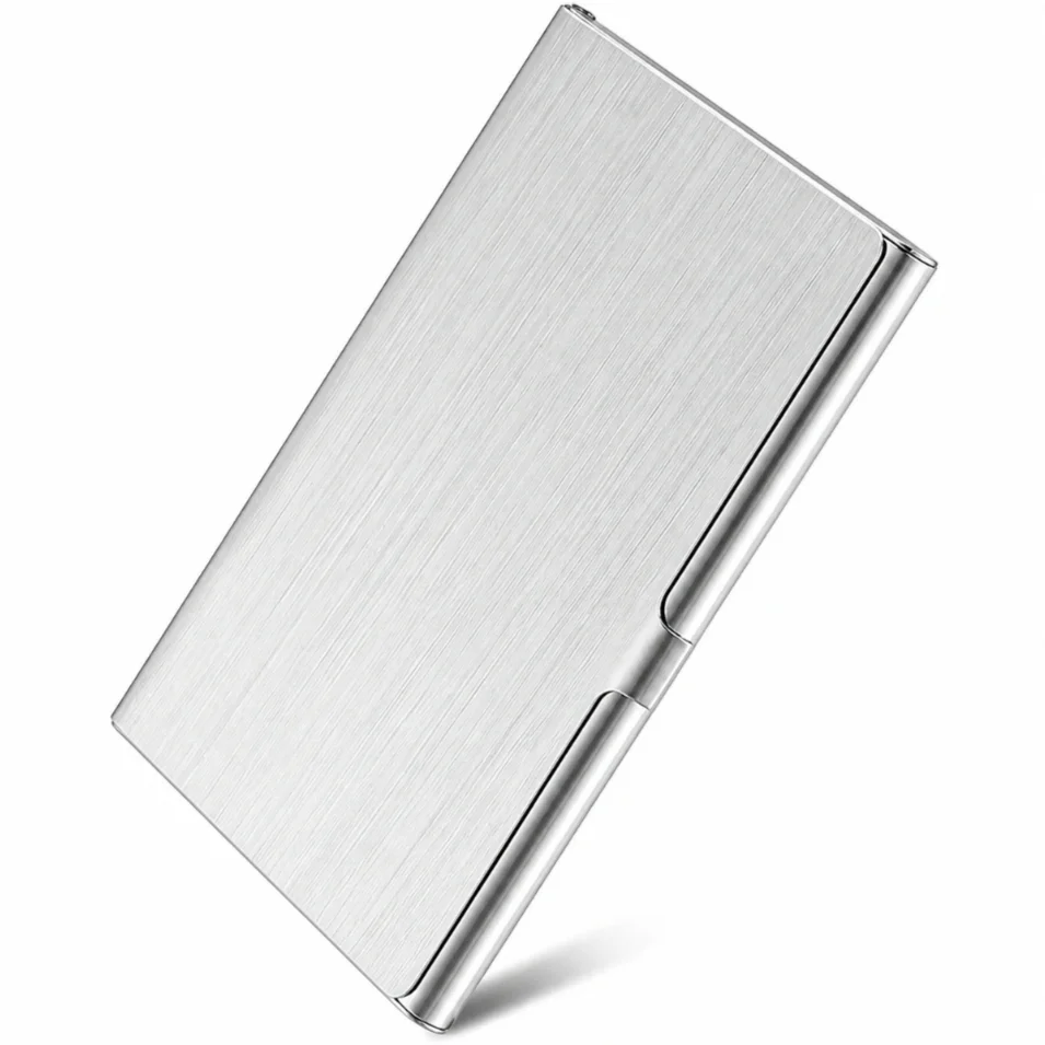 Ultra Thin Stainless Steel Business Card Holder Simple Metal Pocket Case Credit Card Wallet Box for Men Women Minimalist Gift