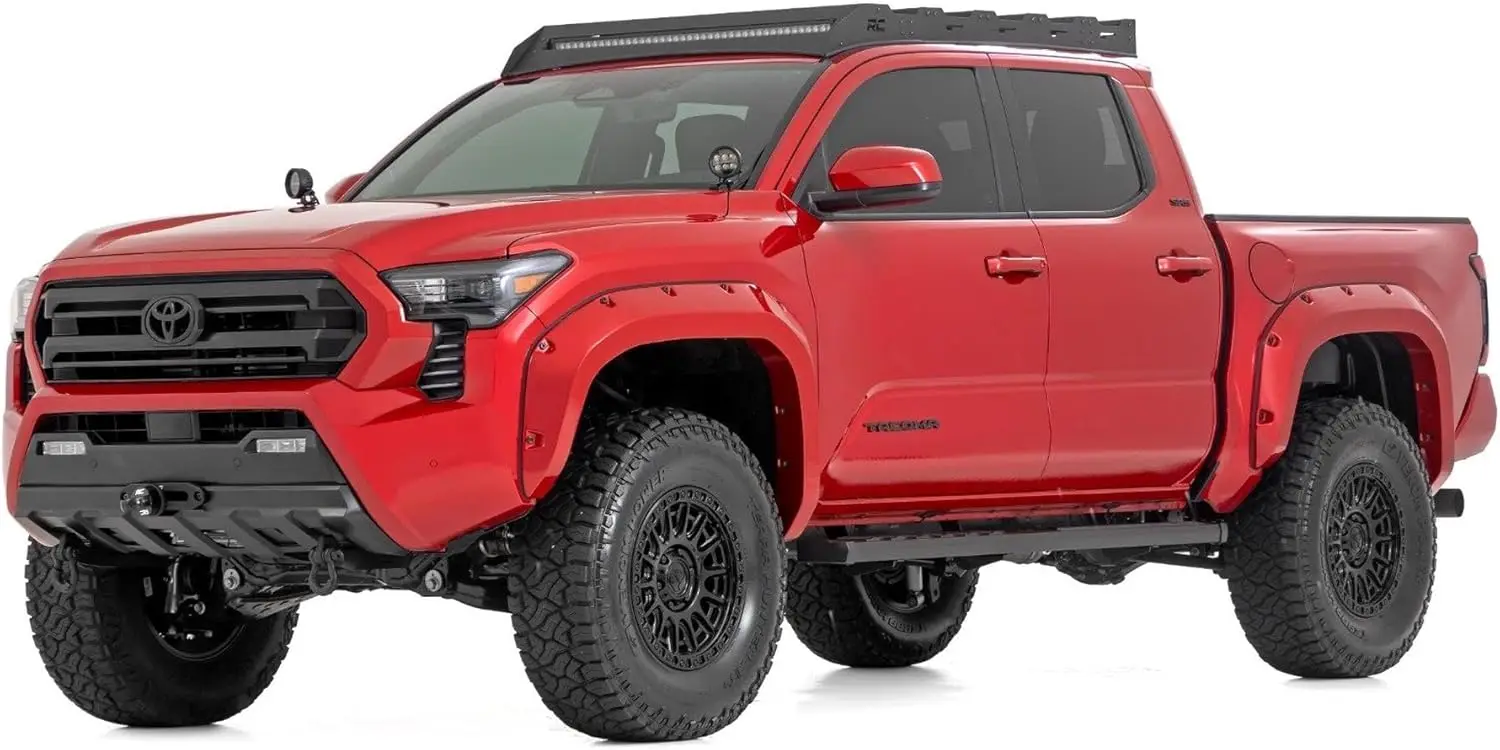 لوحات الجري BA2 لسيارة Toyota Tacoma Double Cab (2024-2025) - خطوات جانبية واسعة مقاس 5 بوصات غير قابلة للانزلاق