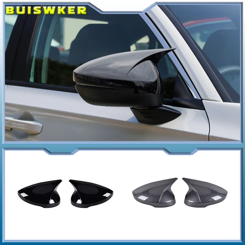 Horn Shape ABS Carbon Fiber Style Rear View Side Mirror Cover Rearview Caps For Honda For Civic 11th 2022