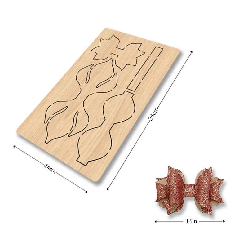 

SIZZIXDIES 1piece 3.5-inch 3-layer bow hairpin wooden cutting dies suitable for most machines