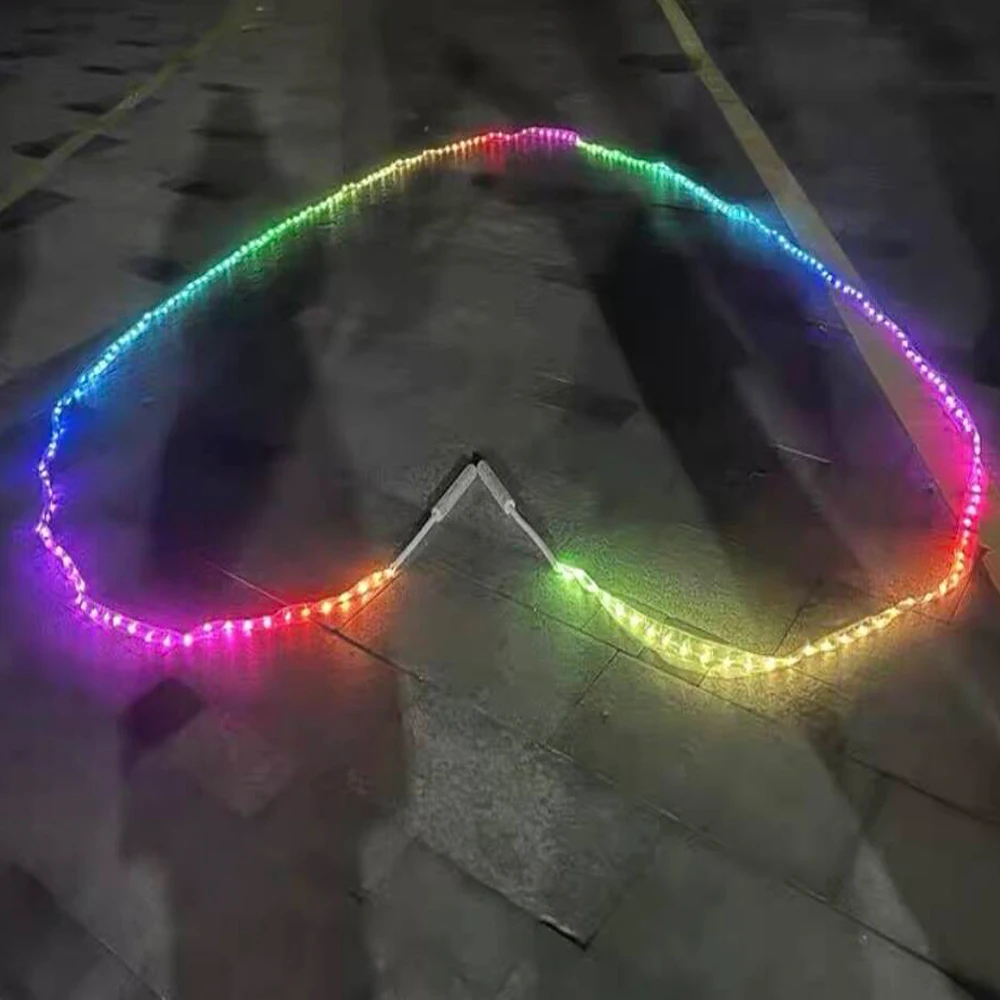 Nastro colorato a LED Puntelli luminosi per le mani Nastri da palestra Nastro per ginnastica ritmica a LED per spettacoli teatrali Puntelli di danza del ventre
