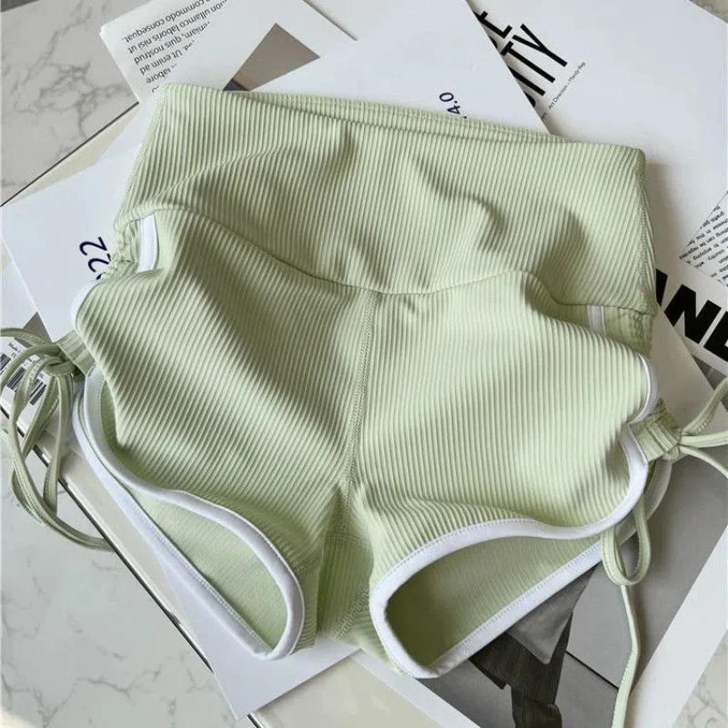 Sexy Sports Shorts for Women Summer New High Waist Contrast Patchwork Drawstring Y2K Hot Pants Casual Fashion Women Clothing