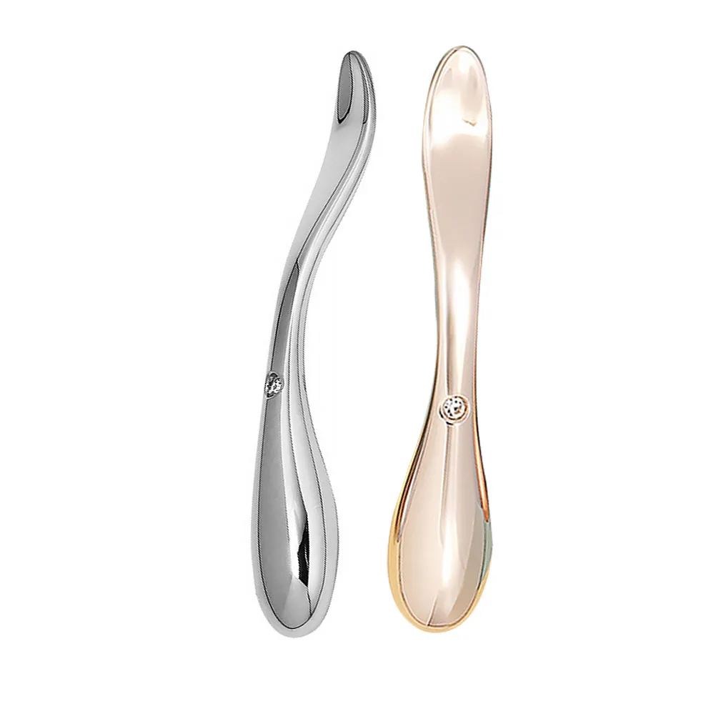 マッサージツール2個、手動アイクリームアプリケータースティック、女性用ポータブルフェイシャルスキンケアロッド、アイマッサージスティック、フェイス