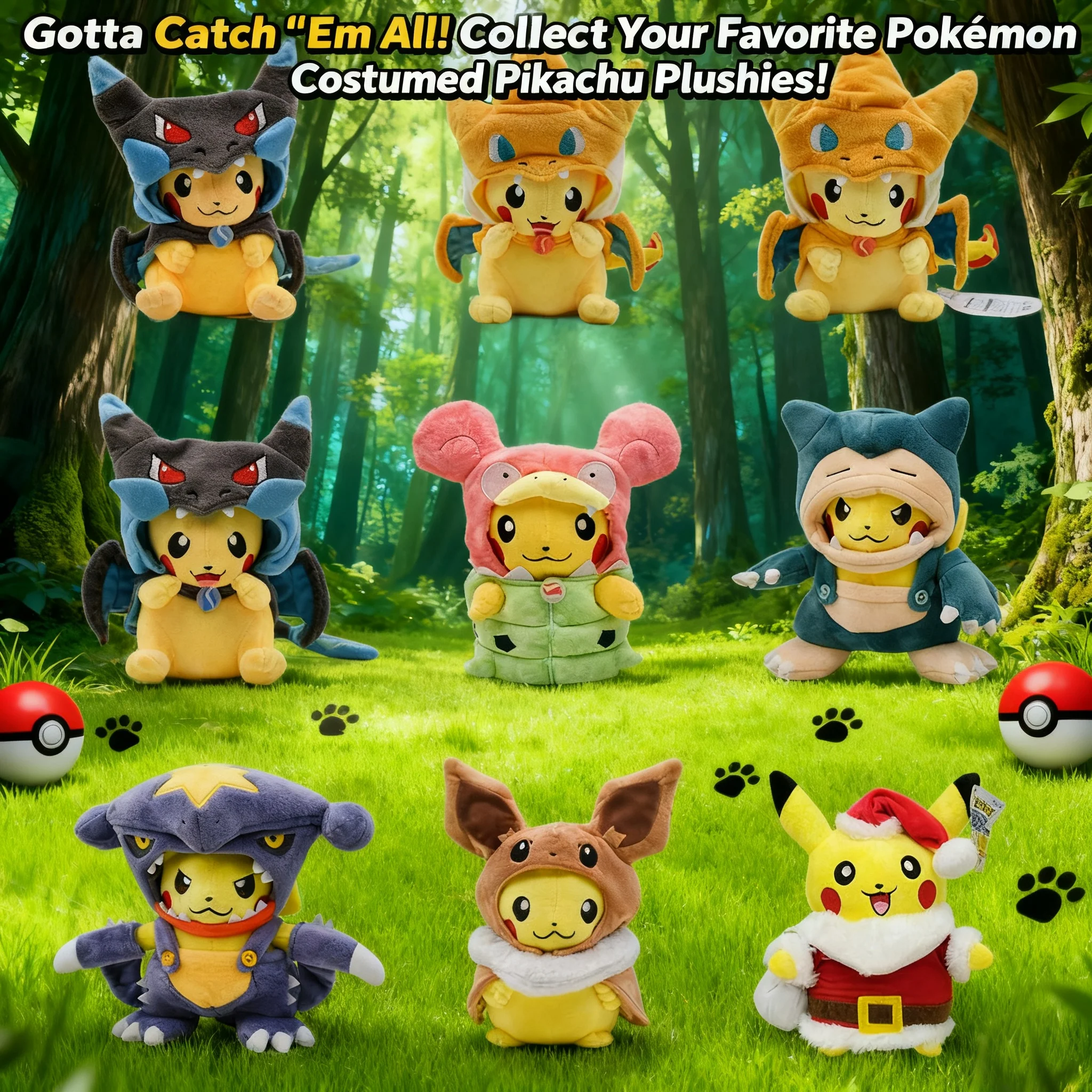 

Eevee Pikachu Cosplay Plush Toys 20-30CM Lucario Stuffed Animal Doll Pikachu Peluche Cartoon Collectible Gift