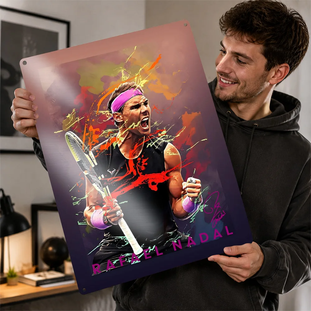 Nadal 2019 US Open Poster Athletic Wall Art Personalized Vintage Metal Tin Sign for Sports Room Man Cave Gym Home Decor Fan Gift