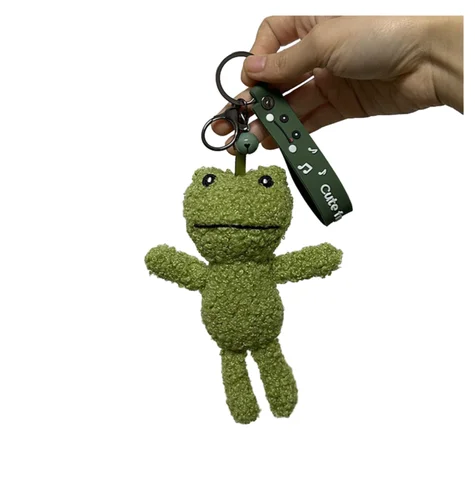 24pcs/lot 4inch Cartoon Frog Plush Keychain Dolls Frog Plush Toys Small Hanging Ornaments Birthday Gifts Wholesale