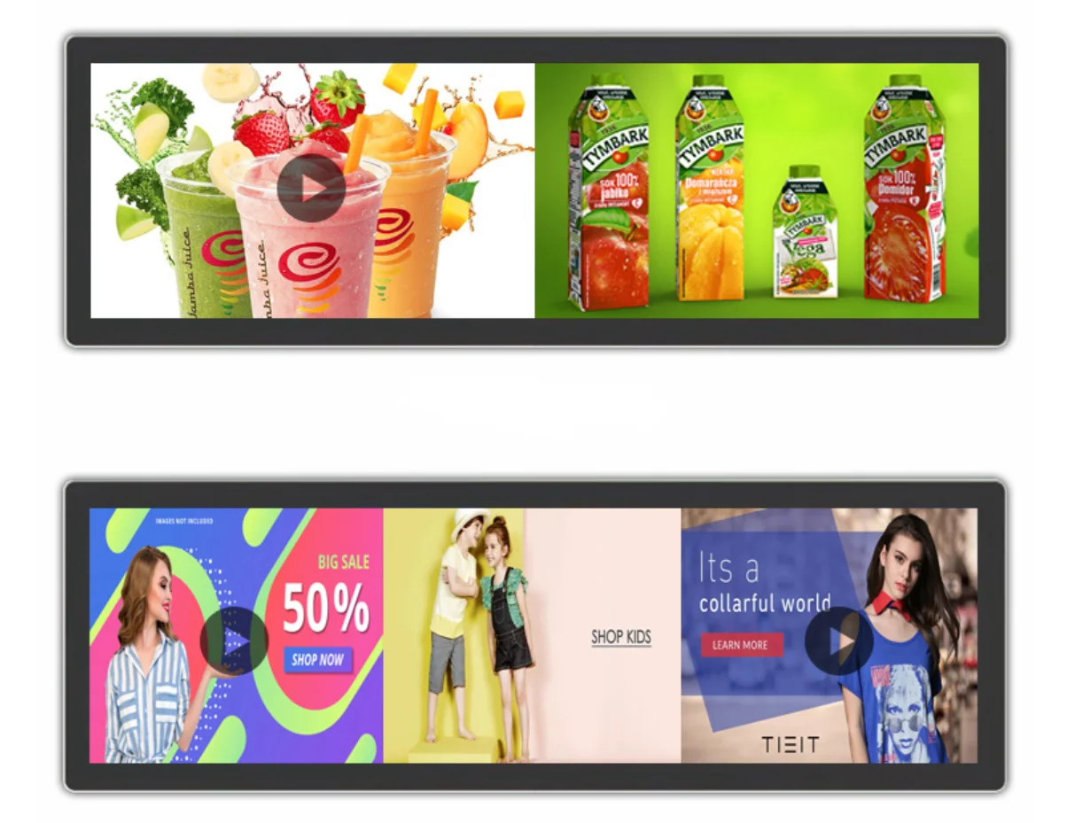 Latest Android Network Advertising Display LCD Ultra Wide 19-88 Inch Stretched Bar Screen for Vehicles Touch Screen