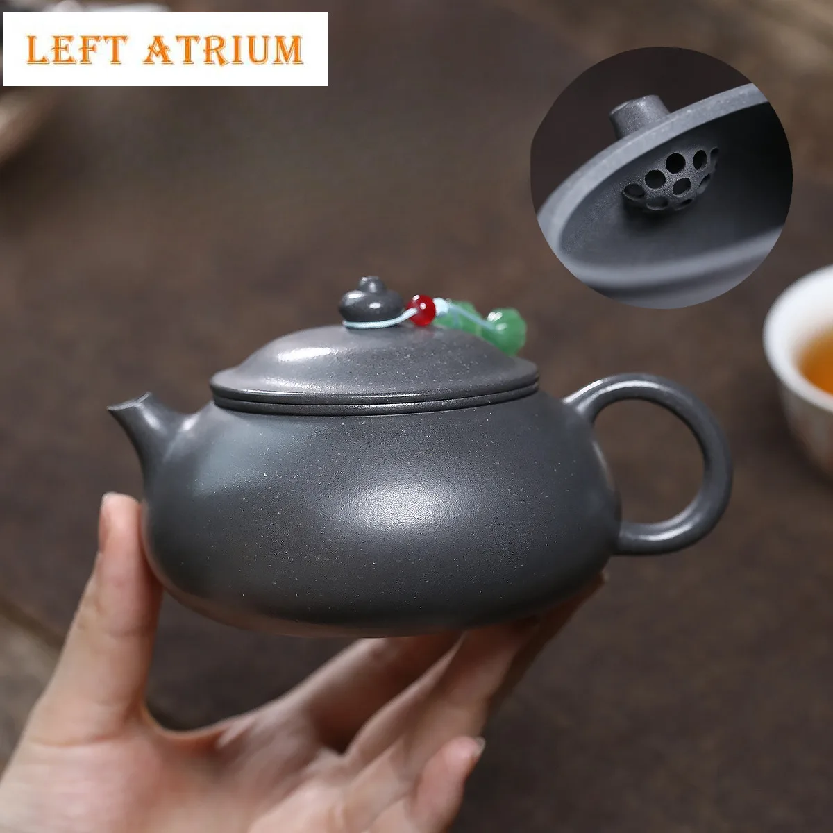

230ml Creative Yixing Purple Clay Teapots Master Handmade Han Jiang Pot Raw Ore Azure Mud Kettle Zisha Tea Set Tea Items Craft