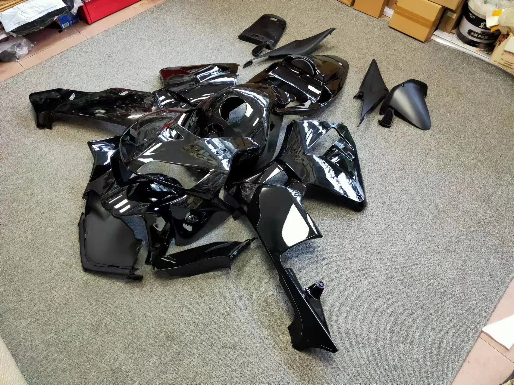 Motorcycle Body Kit H-o-n-d-a Cbr 600 rr 2005-2006 Black Motorcycle Plastic Complete Fairing Kit