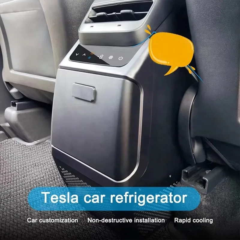 New Design 4.6L Ev Car Refrigerator Adapted to Model Y Tear Middle Armrest Freezer Heating 12V Modification