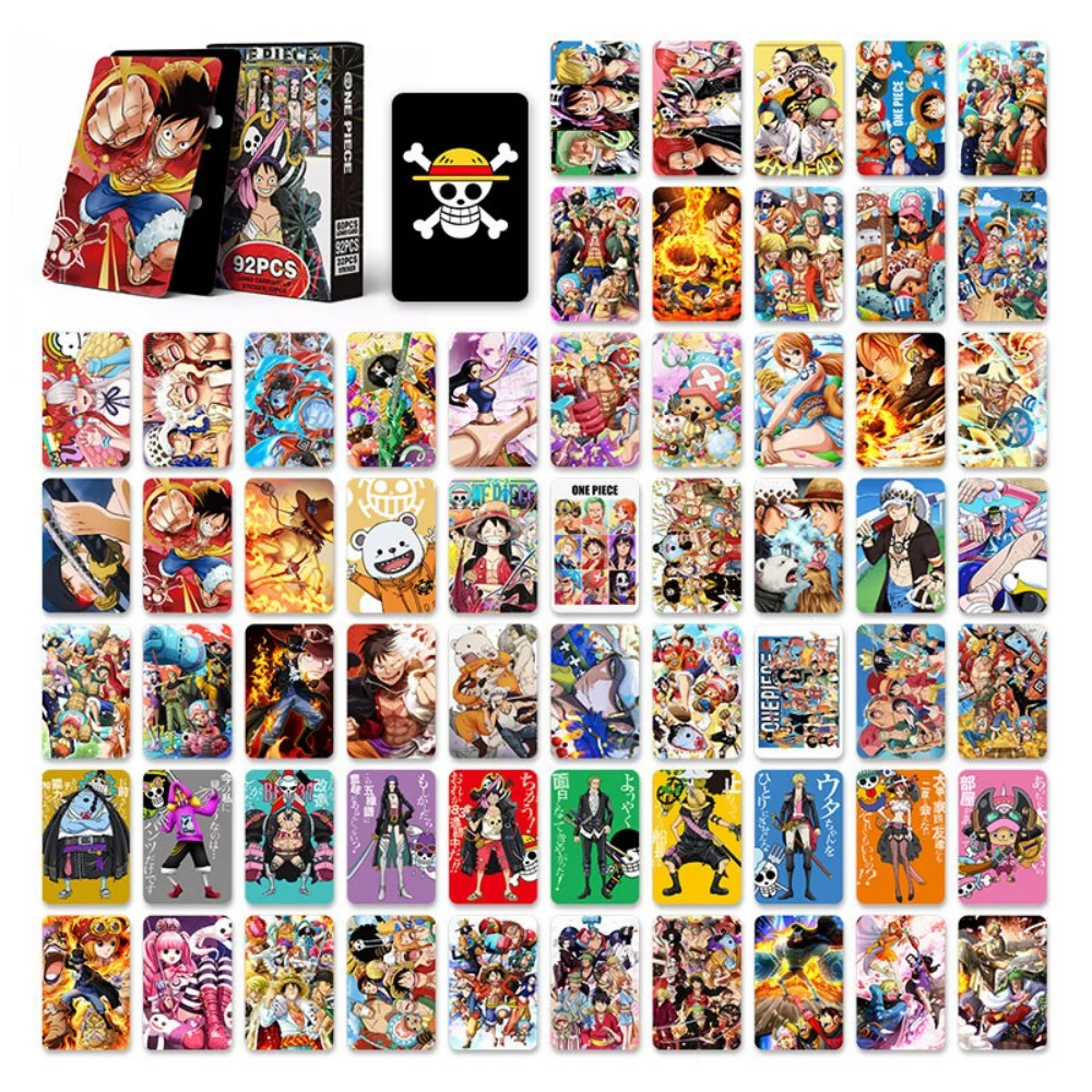 92Pcs Anime Luffy Zoro Nami Sanji Robin HD Double-Sided Lomo Cards One Piece Fan Collections Card Toys Girls Birthday Gifts view 5