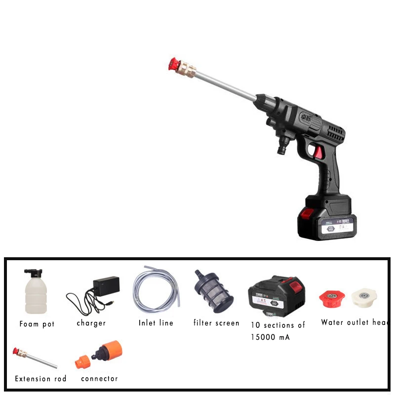 Cordless Pressure Washer, Portable Power Washer, Electric Pressure Washer Gun with Foam Pot, Hose, Battery & Charger Included