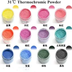 12colors  31℃ Temperature Color Change Nail Powder  Nail Glitter Powder  Pigment Manicure Tips Decoration