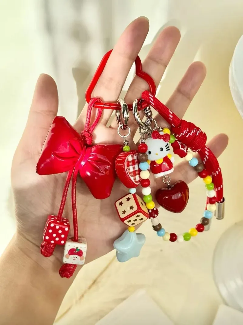 مرحبا كيتي أنيمي Kawaii سانريو Ins الأزياء اليدوية حقيبة قلادة الاكسسوارات لطيف الإبداعية جميل دمية الديكور الهدايا