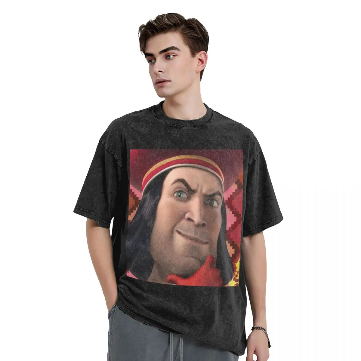 LoRd FaRQuaAd Washed T Shirts Casual Short Sleeve Hip Hop T-Shirt Streetwear Tops Tees for Men Women