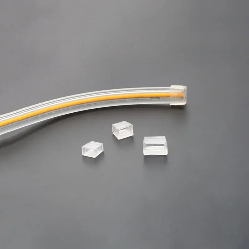 Silicone End Caps 50Pcs for 220V LED Strip Light 2835 5050 Neon Lamp Dustproof Flexible Cover for Indoor Projects