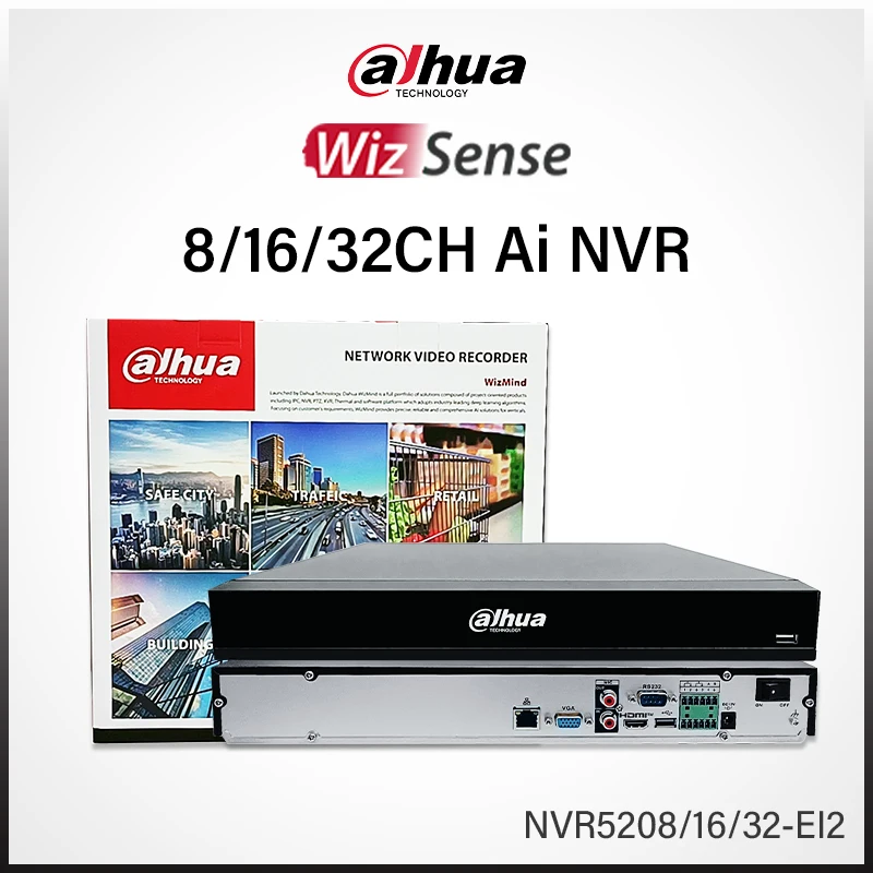 

Dahua WizSense 8/16/32-канальный NVR NVR5208-EI2 NVR5216 NVR5232-EI с 2 HDD, Smart AI, 8K видеорегистратор, система видеонаблюдения, SMD Plus, AcuPick