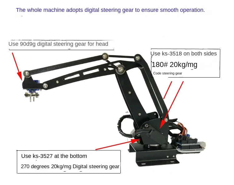 4 DOF Robot Arm For Arduino air pump Multi DOF Manipulator Industrial Robot Servo MG996 Maker Education DIY Toys Kit for UNO R3