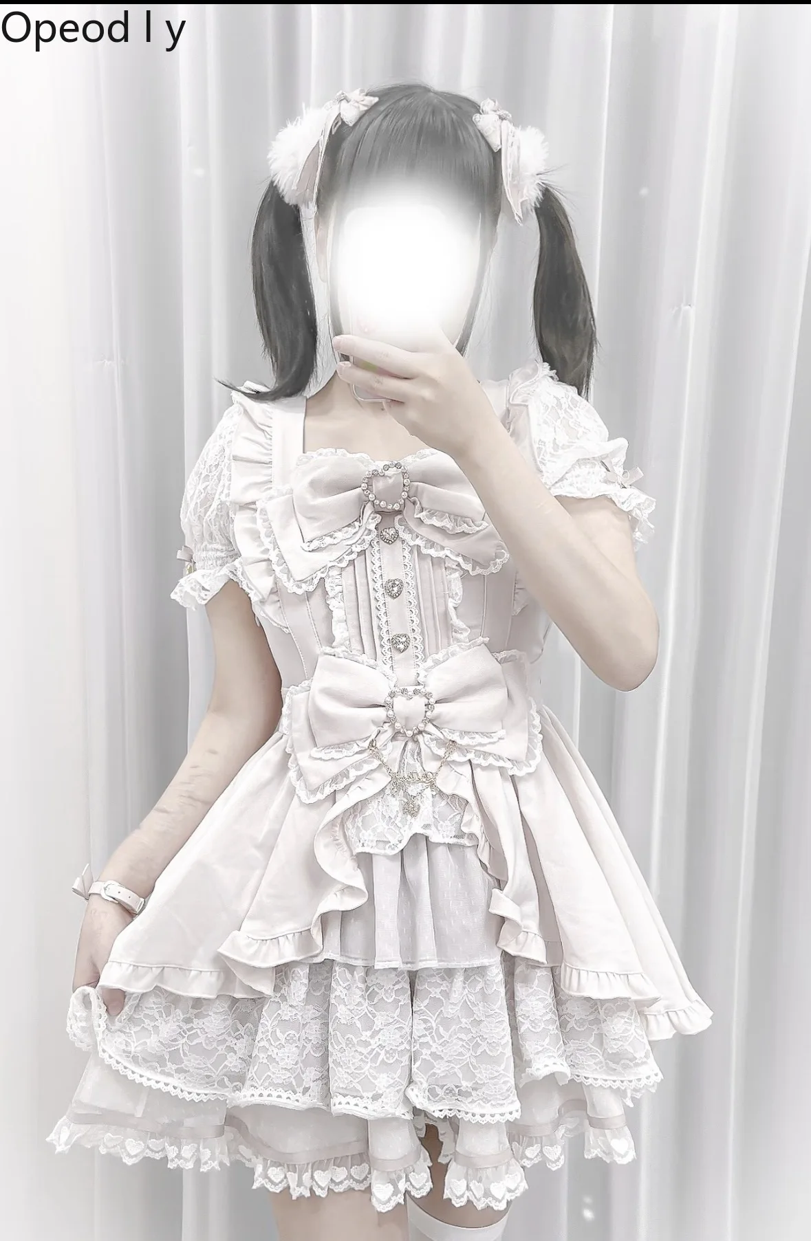 

Liz New Dream Sweet Girl Japanese Lolita Dress Mass Production Department Bow Doll Feeling Princess A Word Cake Skirt Set