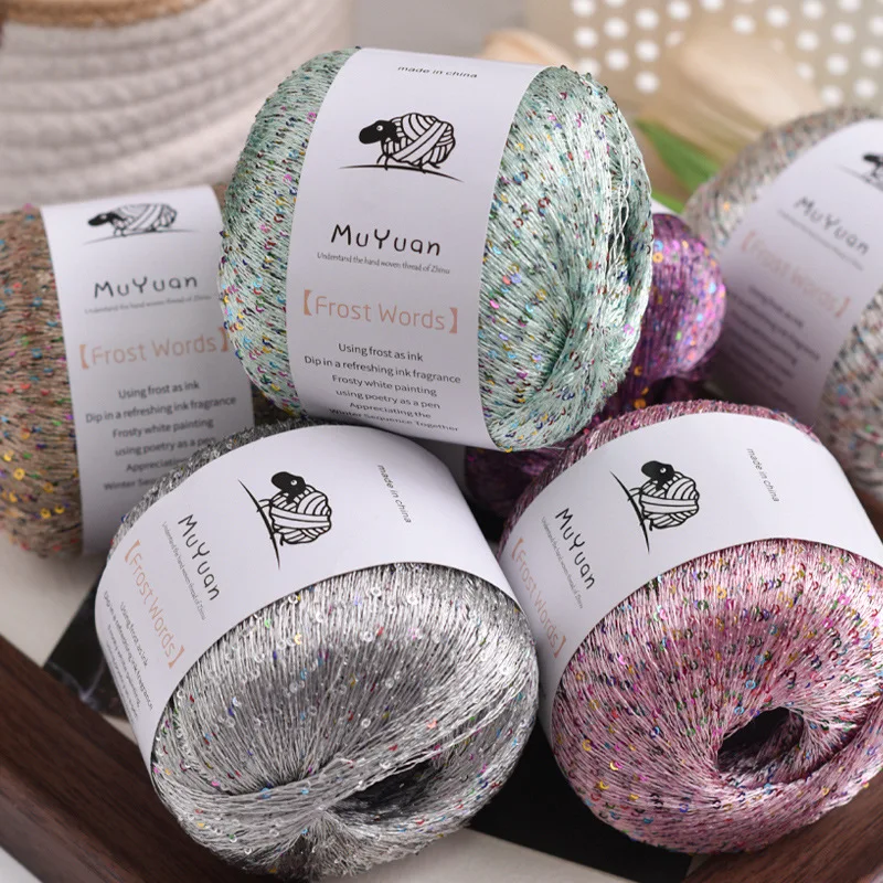 50g 1 Ball Sequin Thread Nylon Dense Sequin Thread Wiring Hand Woven Hook Weaving view 2