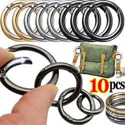 Rodada Metal Fechos para o Saco, Mosquetão Circular, Snap Hook, Chaveiro Redondo, DIY Jóias, Acessórios Saco, 10 Pçs/lote, Primavera