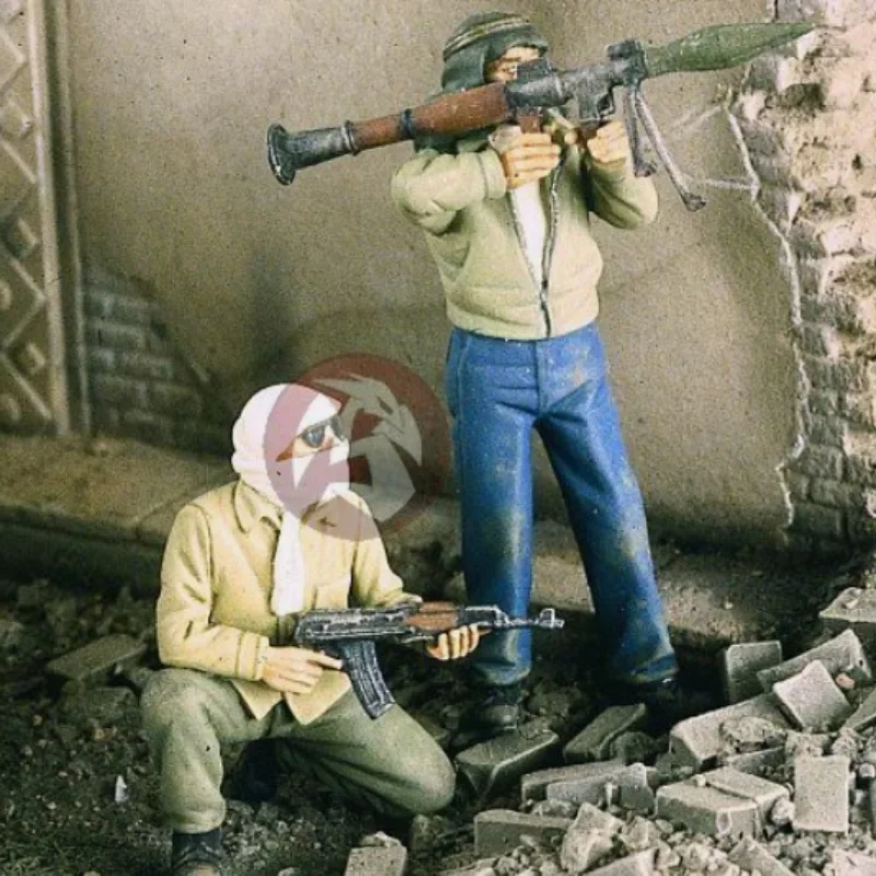 1/35 zusammengebauter Modellbausatz aus Kunstharz, moderner Militär-Militär-Miliz aus dem Nahen Osten, 2 Personen, unmontiert und unbemalt, 1008A